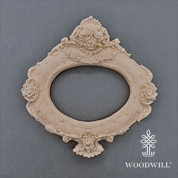 Wood Carving Frame Oval 16cm. X 14cm