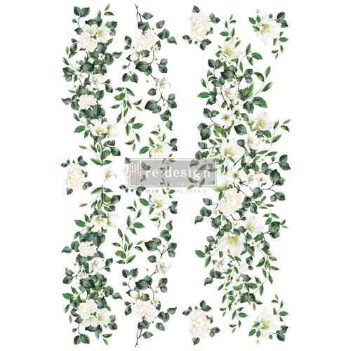 Decor Transfers® - Flowers On The Trellis TOTAL SHEET SIZE 61×89 CM, CUT INTO 2 SHEETS