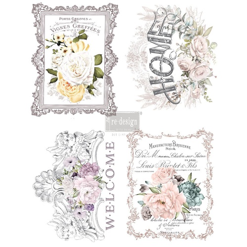 Redesign Décor Transfers® - Floral Home - size 27,94 cm x 38,10 cm each design