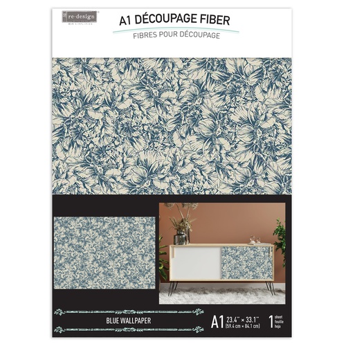 A1 Decoupage Fiber - Blue Wallpaper