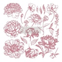 [655350649159] Redesign Decor Clear-Cling Stamps - Linear Floral - 30,48 cm x 30,48 cm
