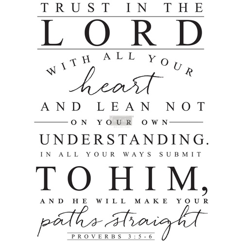Redesign Decor Transfers® - Trust In The Lord - 3 sheets, design size 22&quot; X 30&quot;