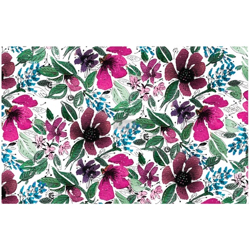 Découpage Décor Tissue Paper - Watercolor Flora - 2 sheets (19&quot; x 30&quot;)