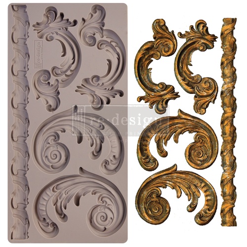 Redesign Décor Moulds® - Lilian Scrolls - 1 pc, 12,7 cm x 25,4 cm, 8 mm thickness