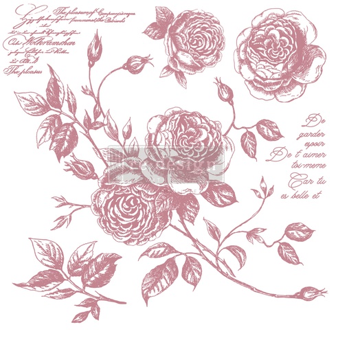 Redesign Decor Stamp - Romance Roses - 30,48 cm x 30, 48 cm (6 pcs)