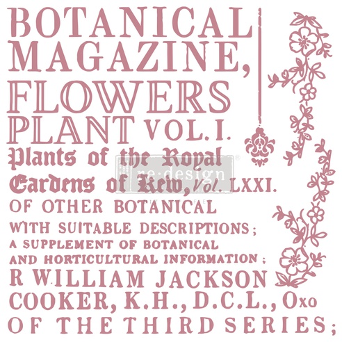 Redesign Decor Stamp - Botanical Encyclopedia - 30,48 cm x 30, 48 cm (12 pcs)