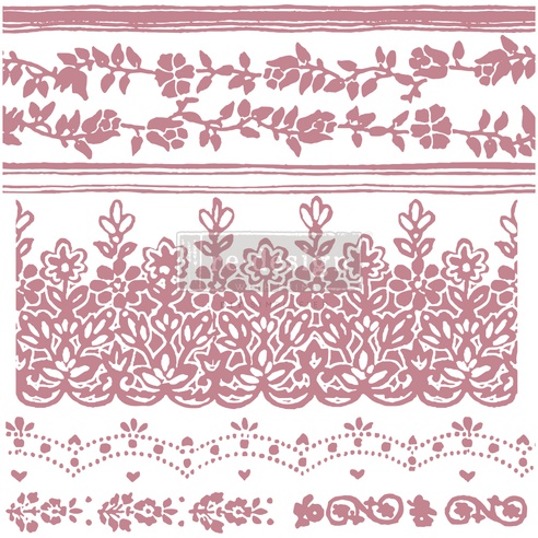 Redesign Decor Stamp - Floral Borders - 30,48 cm x 30, 48 cm (7 pcs)