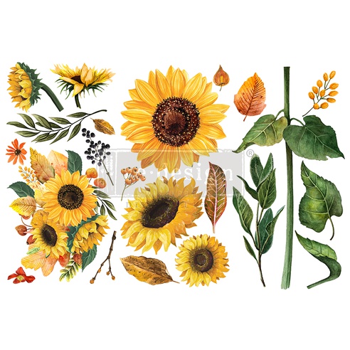 Redesign Décor Transfers® - Sunflower Afternoon - 3 sheets, 15,24 cm x 30,48 cm