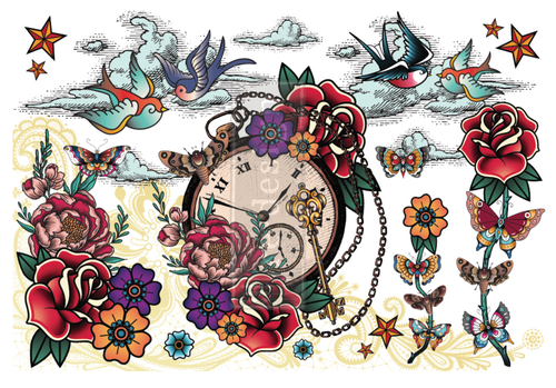 Redesign Décor Transfers® - CECE Inked Flash - Total sheet size 60,96 cm x 88,90 cm, cut into 2 sheets