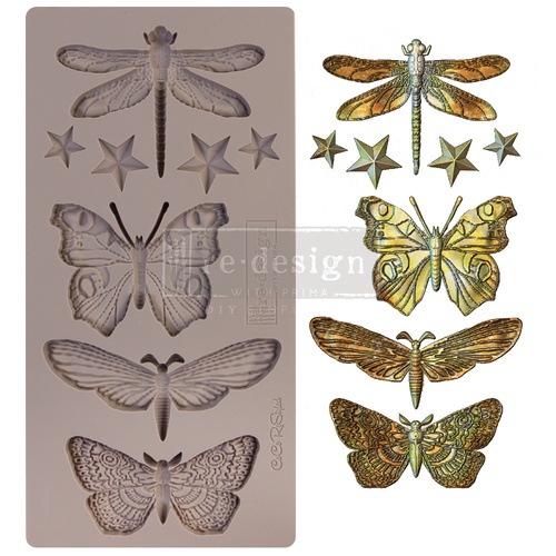 Redesign Décor Moulds® - CECE Insecta &amp; Stars - 1 pc, 12,7 cm x 25,4 cm, 8mm tickness