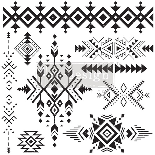 Décor Stamp - Tribal Prints - 30,5 cm x 30,5 cm sheet size, total 9 pcs