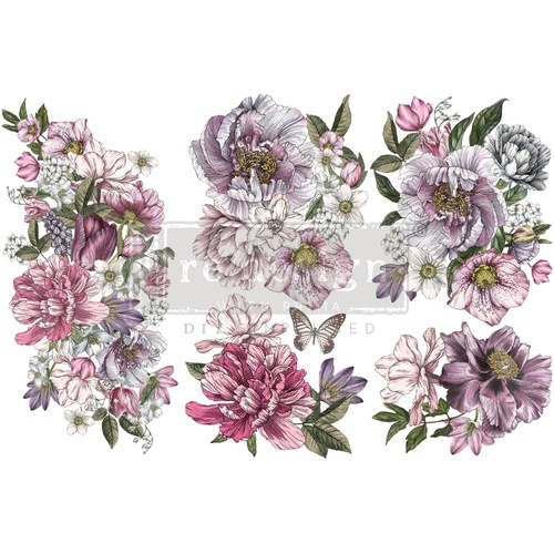 Décor Transfers® - Dreamy Florals - 3 sheets, 15,25 cm x 30,50 cm