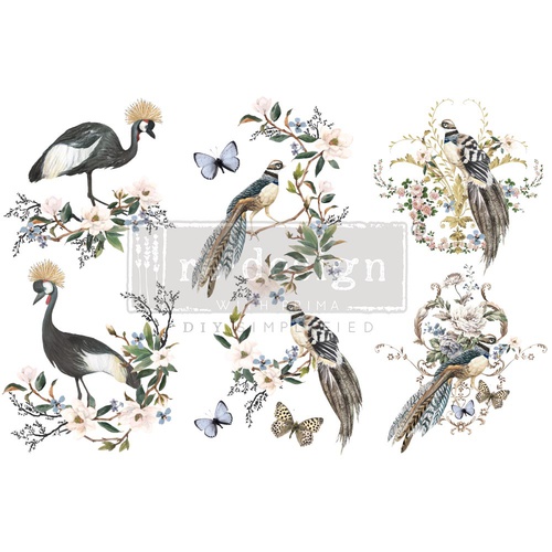 Décor Transfers® - Rare Birds - 3 sheets, 15,25 cm x 30,50 cm