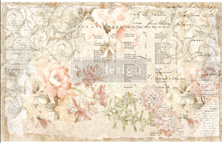 Redesign decoupage decor tissue paper floral parchment 19x30 2 sheets