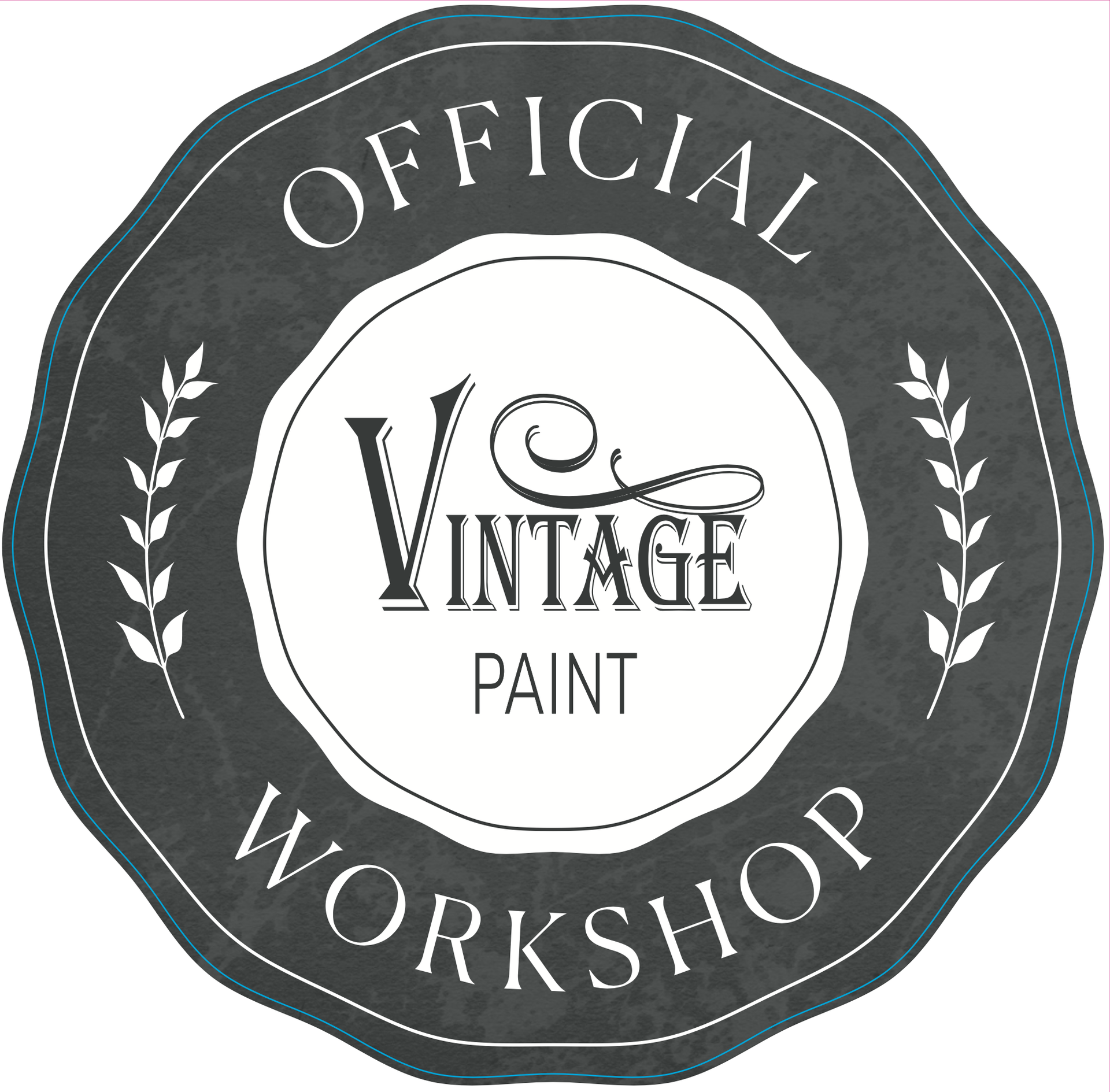 [shop sticker] Workshop Sticker (2) 25 cm Vintage Paint in Dark Lavender