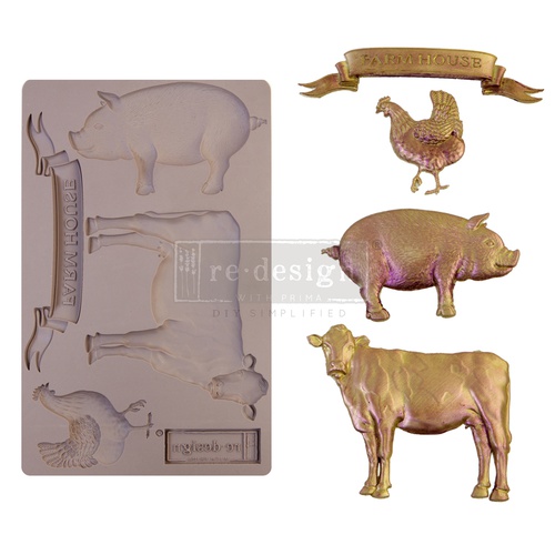 Redesign Décor Moulds® - Farm Animals - 1 pc - 12,7 cm x 20,32 cm - 8 mm  thickness | Vintage Paint