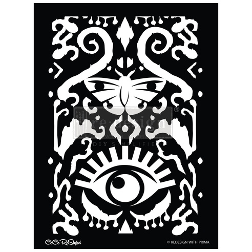 [655350654351] Redesign Stencil -  CECE All Seeing Ikat Pattern 18x25.5
