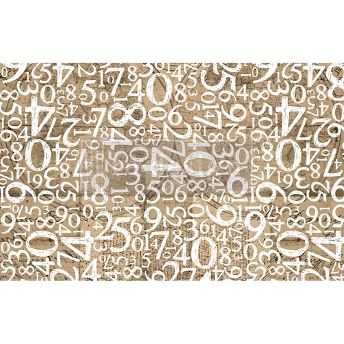 [655350655747] Découpage Décor Tissue Paper - Engraved Numbers - 1 sheet, 48,25 cm x 76,20 cm