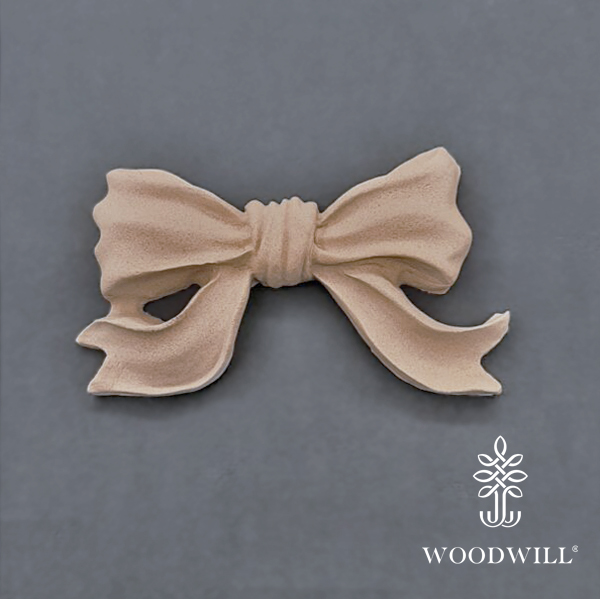 [801042] Wood Carved Bow 10 cm x 5.5 cm