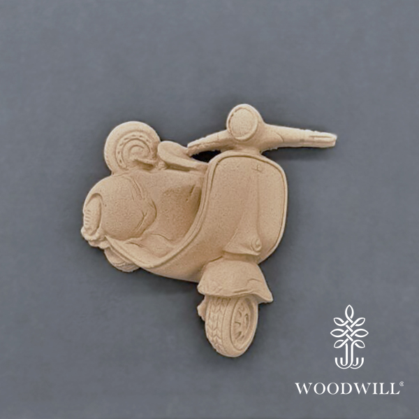 [801051] Wood Carved Decorative Vespa 7 cm x 6 cm