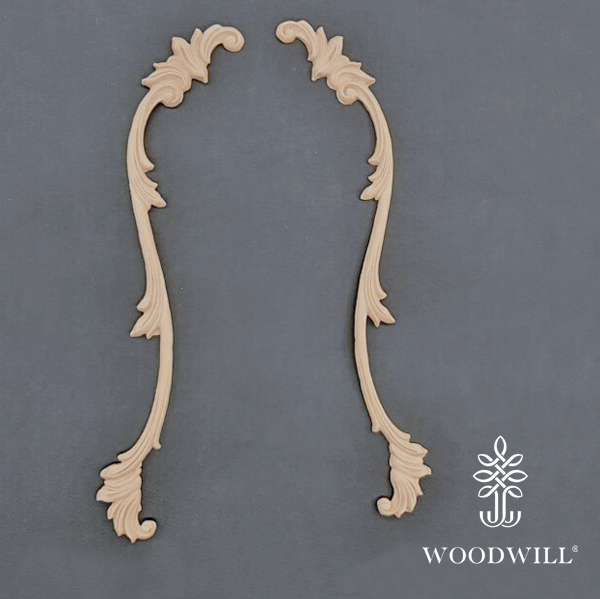 [801245] Wood Carved Decorative Set of 2 Pieces 37.5 cm. X 5 cm