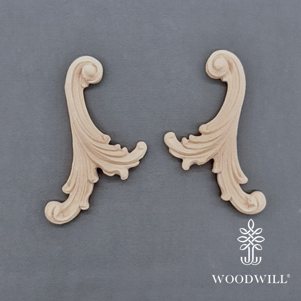 [801338] Wood Carving Decorative Set of 2 Pieces 10cm. x 7.8cm