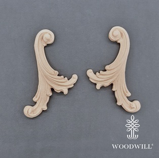 Wood Carving Decorative Set of 2 Pieces 10cm. x 7.8cm