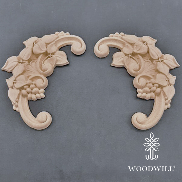[801343] Wood Carving Decorative Set of 2 Pieces 14.5cm. Χ 7cm