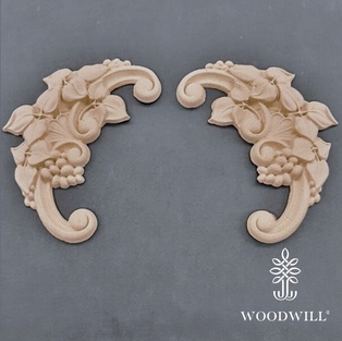 Wood Carving Decorative Set of 2 Pieces 14.5cm. Χ 7cm