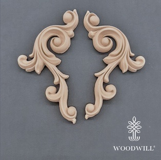 Wood Carving Decorative Set of 2 Pieces 18cm. Χ 9cm