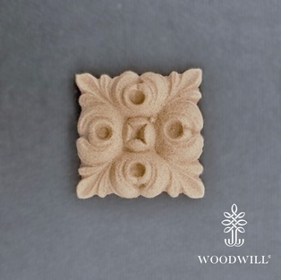Wood Carved Decorative Tile 4cm. X 4cm