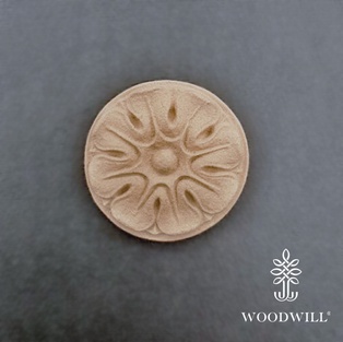 Wood Carved Flower Rosette 4.8cm