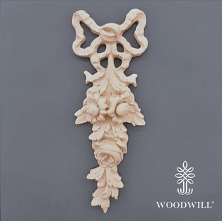 Wood Carved Decorative Flower Garland 8cm. X 26cm