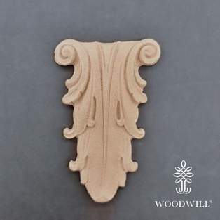 Wood Carved Decorative Column / Pillar 9.6cm. X 6.6cm