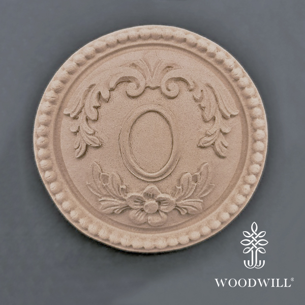 [801764] Wood Carving Decorative Flower Rosette-diameter 11.5cm