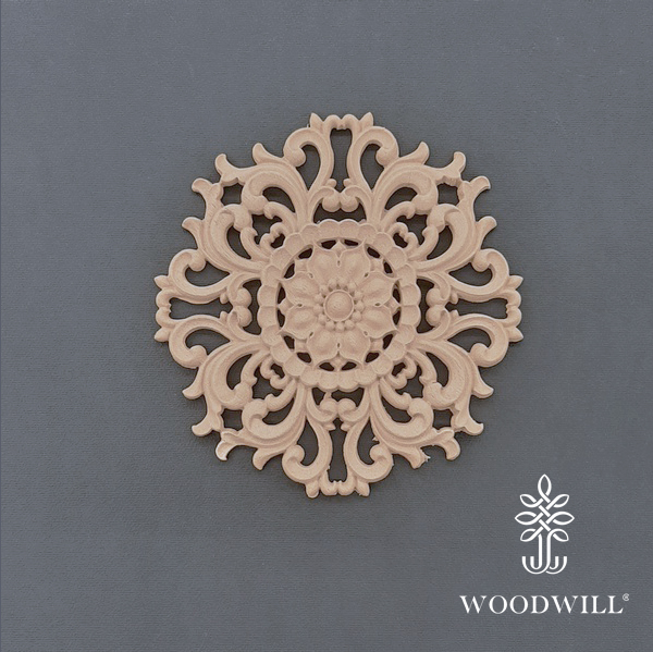 [802082] Wood Carving Decorative Rosette 14.5 cm x 14.5 cm