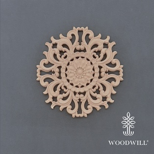 Wood Carving Decorative Rosette 14.5 cm x 14.5 cm