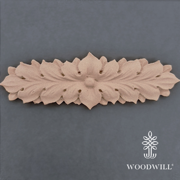 [802115] Wood Carved Decorative Center Flower 13cm x 4cm