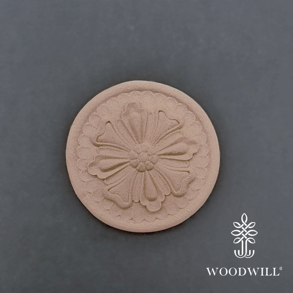 [802127] Wood Carving Decorative Rosette Flower 7.5cm x 7.5cm