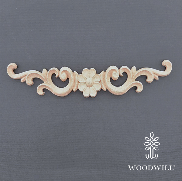 [802154] Wood Carving Decorative Center 19.2cm x 3.5 cm