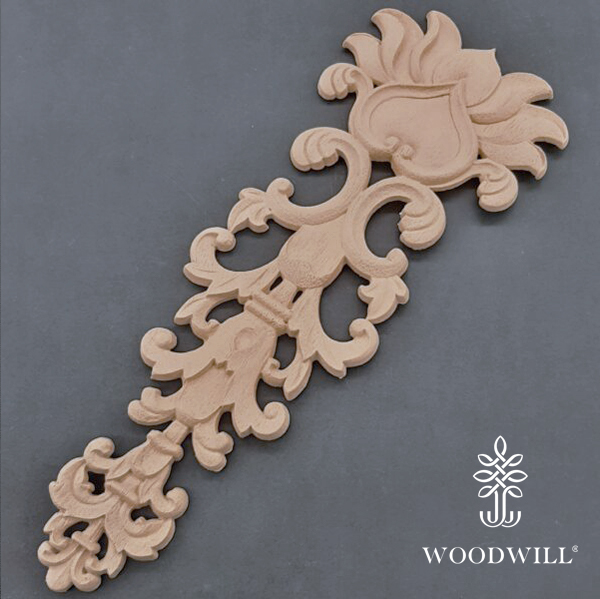 [802173] Wood Carved Decorative Column / Pillar 12 cm x 34 cm