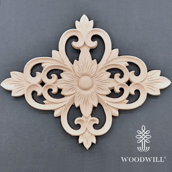 [802536] Wood Carving Decorative Center 22cm x 17cm