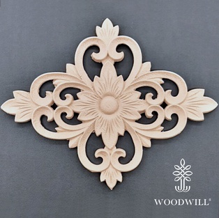 Wood Carving Decorative Center 22cm x 17cm