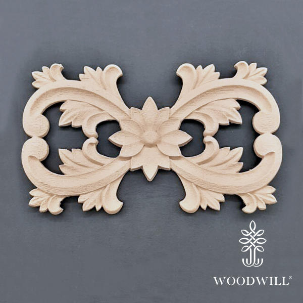 [802538] Wood Carving Decorative Center 22cm x 13cm