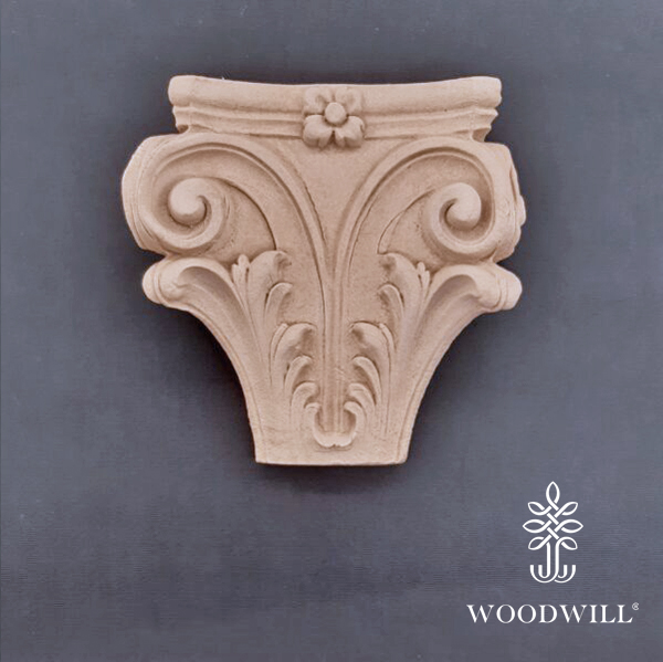 [802548] Wood Carved Decorative Column  / Pillar 14cm x 13.5cm