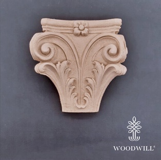 Wood Carved Decorative Column  / Pillar 14cm x 13.5cm