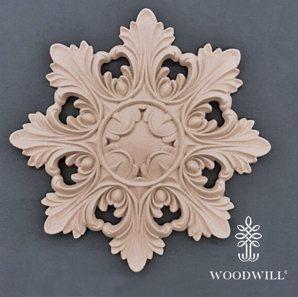 [802553] Wood Carving Decorative  Rosette 16 cm x 16cm
