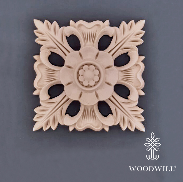 [802555] Wood Carved Decorative Tile 24.5cm.X24.5cm