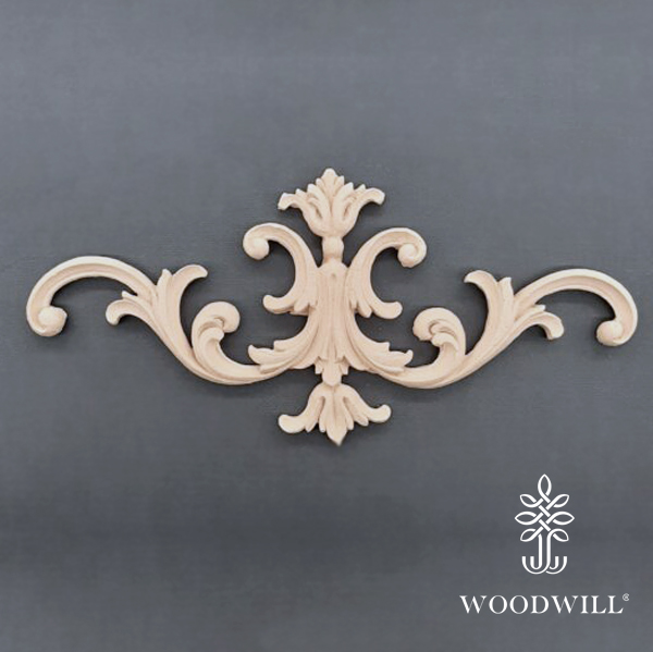 [802573] Wood Carving Decorative Center 24 cm x 10 cm