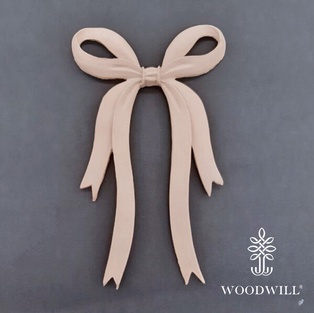 Wood Carved Decorative Bow 13.5 cm x 22 cm
